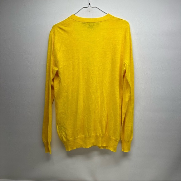Ralph Lauren sport cotton/linen blend Yellow Cardigan Sweater vneck size L NWT - Picture 2 of 10